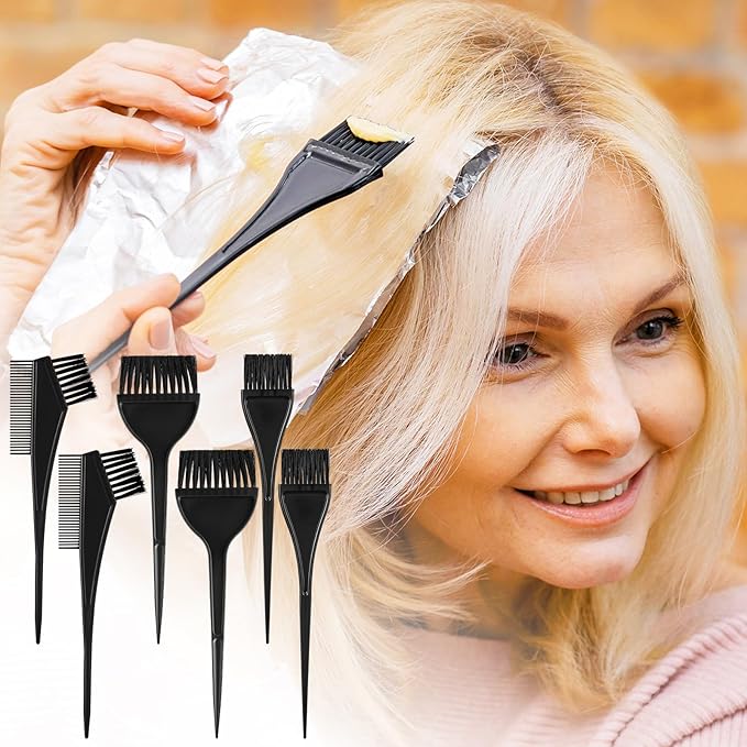 6pcs Hair Coloring Brush, Hair Dye Brushes Set, Professional Salon Hair Color Applicator Kit, Hair Color Brush for Hair Salon, Hair Tint Dyeing Brush Set for Coloring and Dyeing