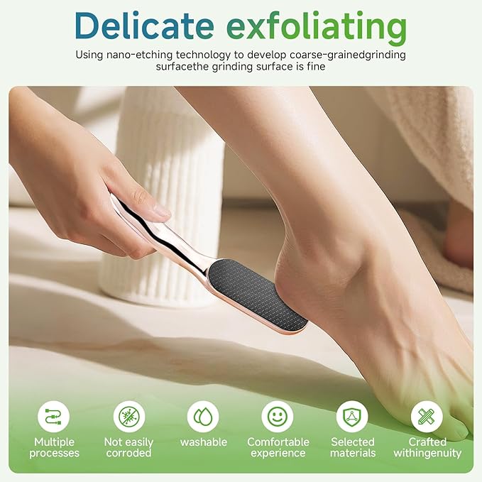 Nano Glass Foot File Callus Remover, Beyond The Cream Foot File,NanoGlass Feet File Professional Hard Skin Remover with Non-Slip Ergonomic Handle (Blue,1Pcs)