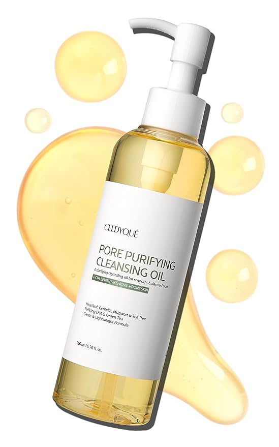 Pore Purifying Cleansing Oil – Korean Face Wash with Centella, Tea Tree, Green Tea & LHA – Gentle Makeup Remover for Sensitive, Acne-Prone Skin, Deep Pore Cleanser, 6.76 fl oz