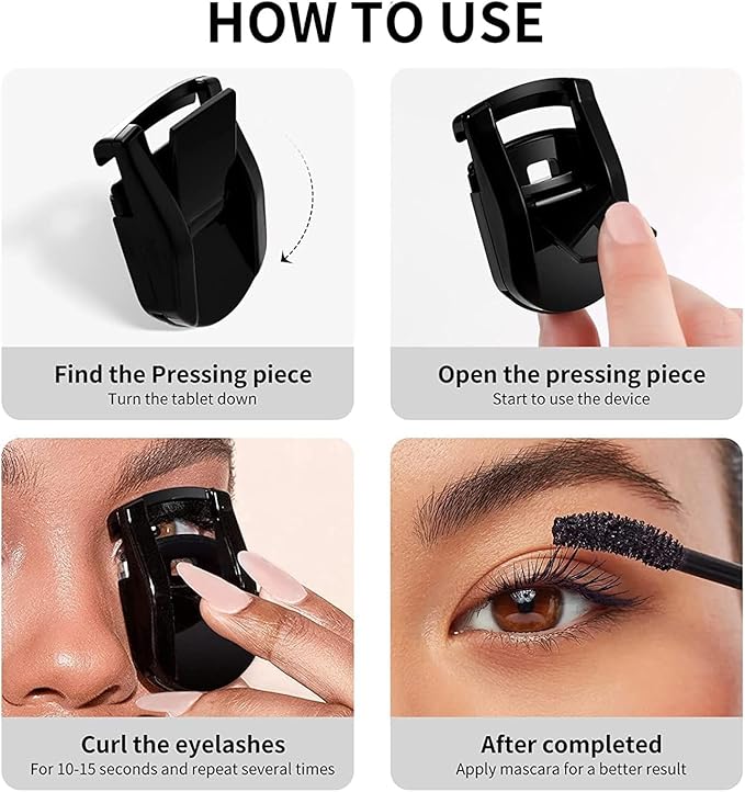 Pink Eyelash Curler with Soft Gentle Lash Pad,Lash Curler with Silicone Pad,Get Perfect Curl in 5 Seconds,Portable Travel Eyelash Curler Best Gifts for Women Makeup Tool Eyelash Curlers Makeup Brushes