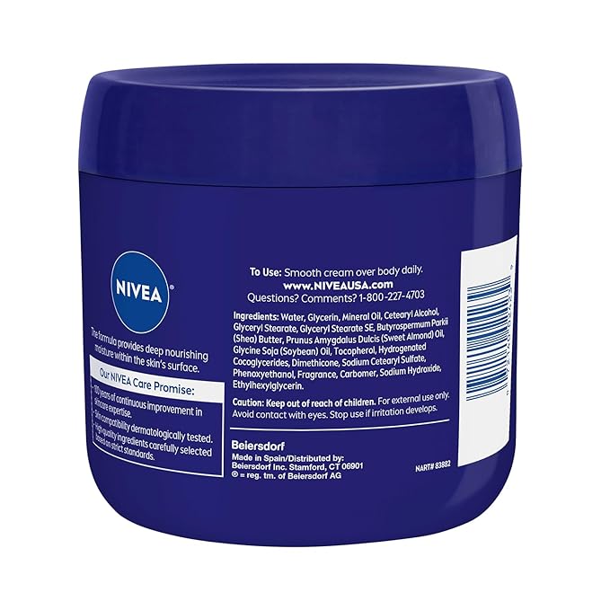 NIVEA Essentially Enriched Body Cream for Very Dry Skin with Almond Oil and Deep Nourishing Serum, 48-Hour Body Moisturizer, 13.5 Oz Jar