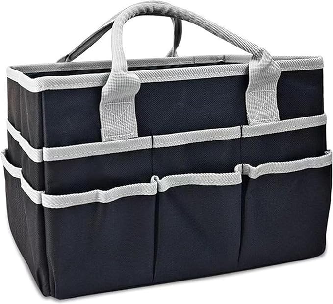Dog Grooming Organizer Bag with 10 Pockets, 600D Oxford Portable Tote for Pet Supplies Storage, Travel Grooming Kit for Dog Cat Accessories, Shampoo, Brush, Clipper, Lightweight & Durable