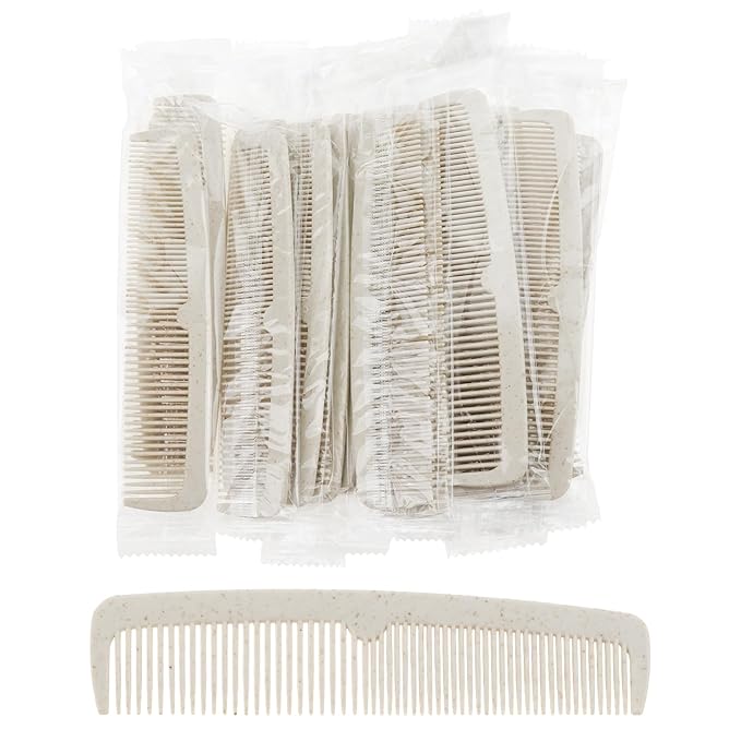 Hair Combs Bulk, 50 Pack Disposable Combs Individually Wrapped, Double Tooth for Beard and Hair, Suitable for Travel, Hotel, Event Gifting and Care Bag