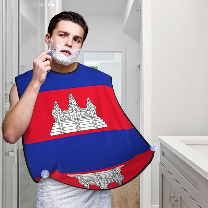 Flag Of Bangladesh Print Beard Bib Shaving Apron, Beard Hair Trimming Cape Gift For Dad