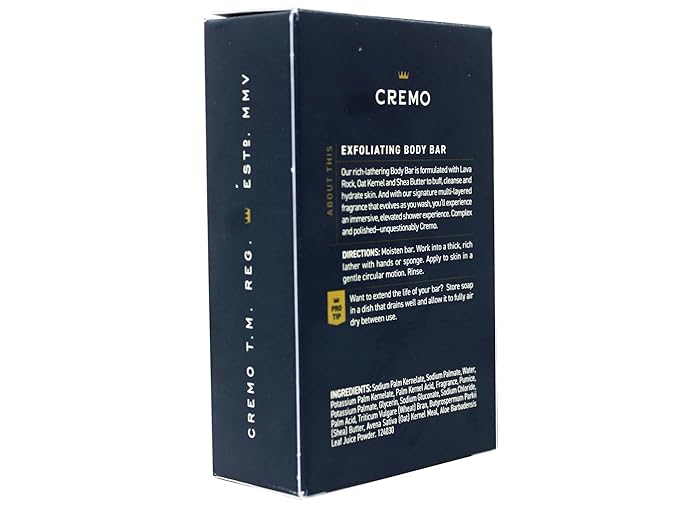 Cremo Exfoliating Body Bars Palo Santo - A Combination of Lava Rock and Oat Kernel Gently Polishes While Shea Butter Leaves Your Skin Feeling Smooth and Healthy (Packaging May Vary)