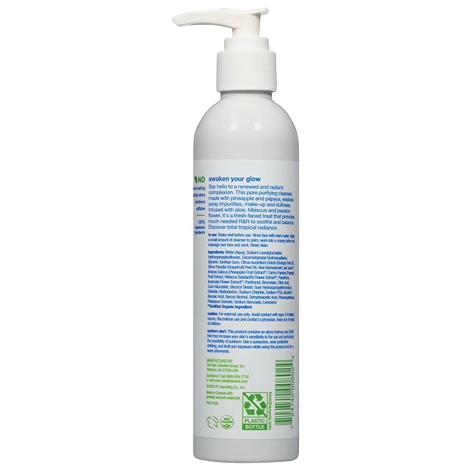 Alba Botanica Exfoliating Facial Cleanser,with Pineapple Enzyme and Aloe Vera,8 Oz (Packaging May Vary),(Pack of 2)
