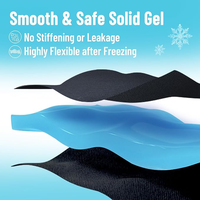 Cooling Eye Mask for Puffy Eyes, Ice Eye Pack After Surgery Relief - Reuable Cold Compress for Dry Eye - Comfortable Perfect Fit Gel Sleep Mask (Black of 3D)