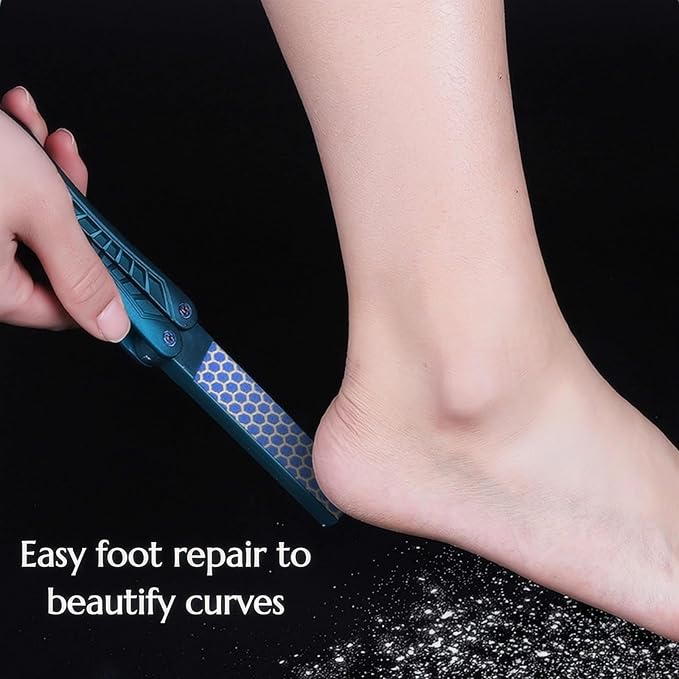 Foldable Nano Glass Foot File Callus Remover, Dual Sided Foot Scraper Hard Skin Remover, Portable Foot Scrubber for Wet/Dry Use