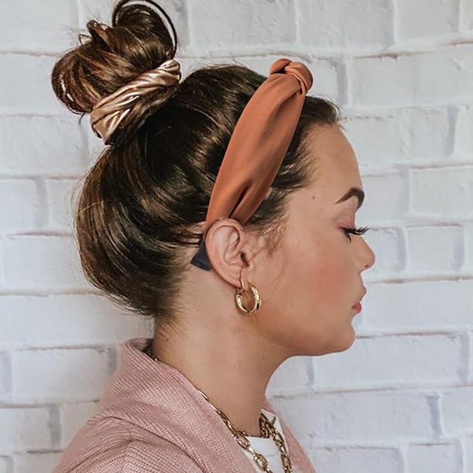 DRESHOW 8 Pack Knotted Headbands for Women Wide Turban Headband Yoga Exercise Ribbing Hair Hoop Hair Bands Accessories