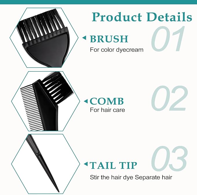6pcs Hair Coloring Brush, Hair Dye Brushes Set, Professional Salon Hair Color Applicator Kit, Hair Color Brush for Hair Salon, Hair Tint Dyeing Brush Set for Coloring and Dyeing