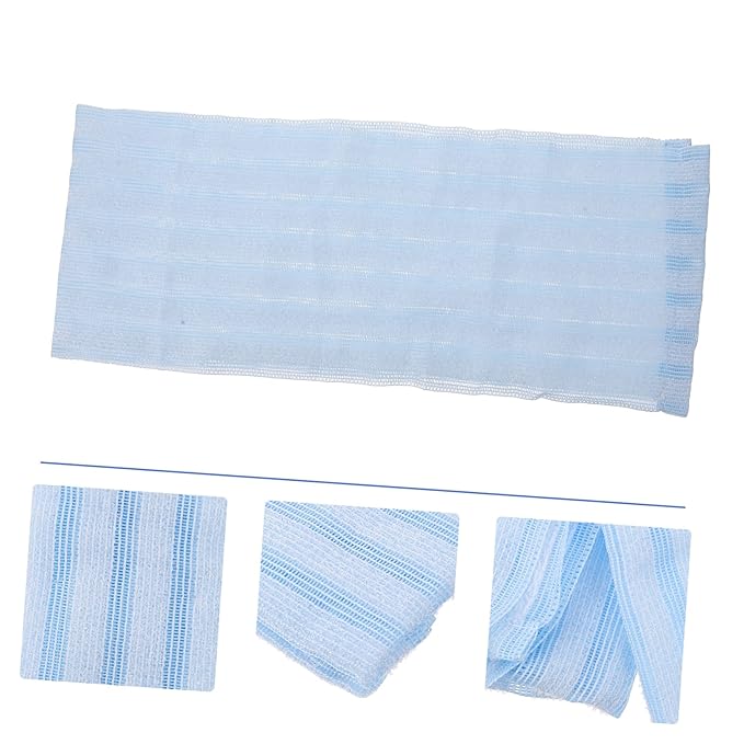 Portable Back Bath Towel Double-sided Exfoliating Shower Scrubber Straps for for Deep Cleaning Back Neck and Shoulders