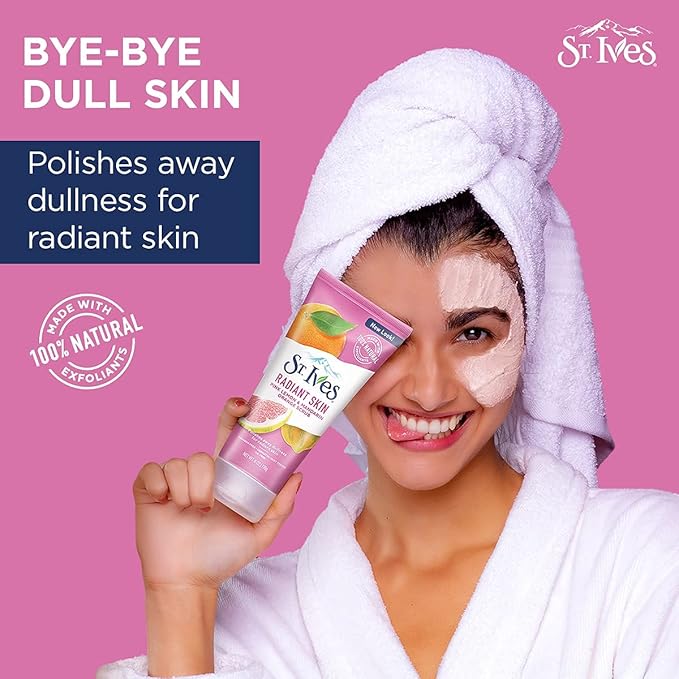 St. Ives Radiant Skin Pink Lemon and Mandarin Orange Face Scrub 6 oz (Pack of 2)