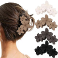 4PCS Flower Hair Clips for Women Matte Flower Claw Clips Non-slip Cute Claws for Thick Thin Hair Strong Hold Fashion Accessories for Women Girls