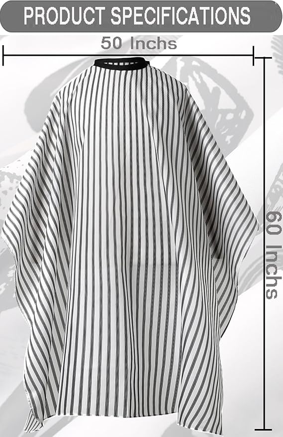 Professional Hair Cutting Cape with Adjustable Snap Closure, Salon Barber Cape,Waterproof Hairdressing Salon Cape Stripe