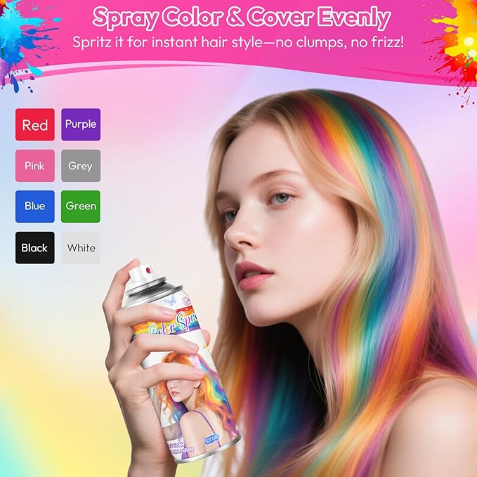 Pink Temporary Hair Color Spray for Girls & Women- Washable Root Touch Up Hair Dye, Non-Sticky Hair Wax for Christmas,Parties (120ML, Pink)