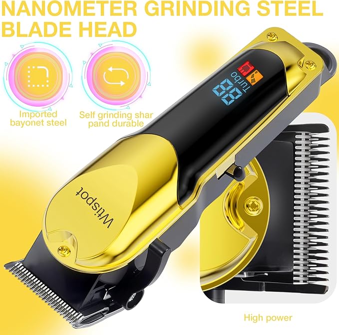Hair Clippers Set for Men,Hair Clipper Trimmer with LED Display, Professional Cordless Hair Clipper Shaver Beard Trimmer, Hair Cutting Machine for Men, Holiday Gift for Father's Day Gift(with Apron)