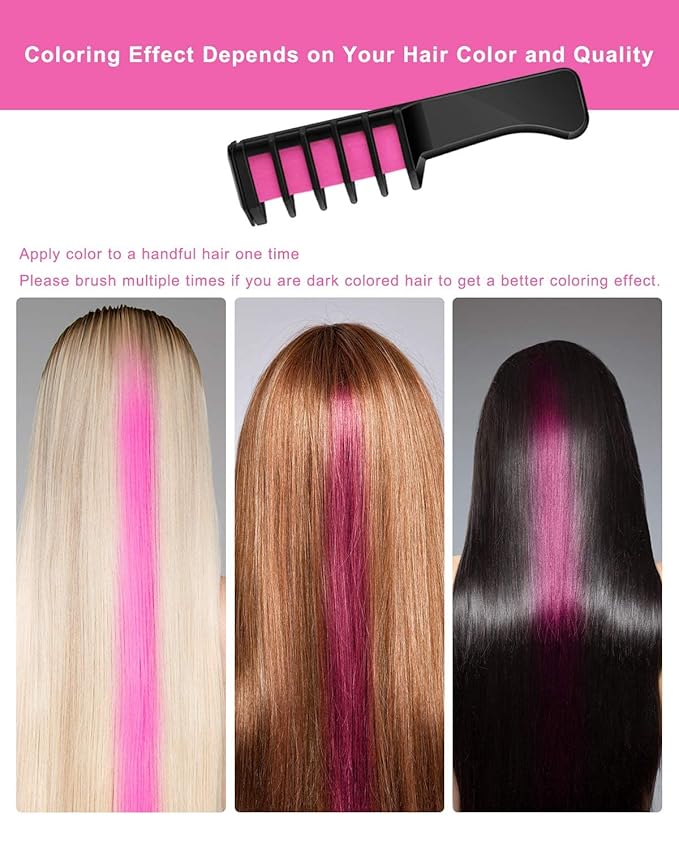 MSDADA 10 Color Hair Chalk for Girls - Hair Chalk Comb Kids Temporary Hair Color Dye - Teen Girl Gift Hair Stuff Accessories Makeup Kit Christmas Gifts Toys for Girls Age 6 7 8 9 10 11 12 13 Year Old