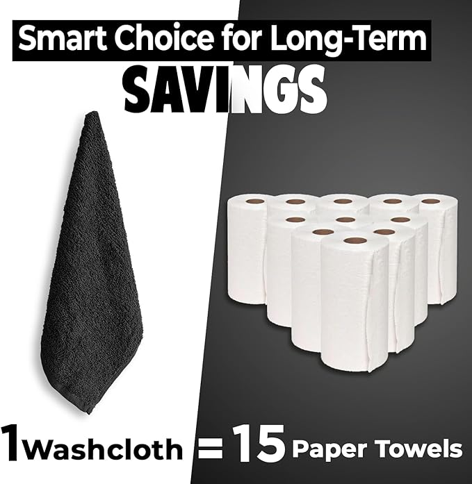 DAN RIVER 12 Pack Wash Cloths for Showering [12x12] - 100% Cotton Washcloths Premium Quality Flannel Face Cloths for Bathroom, Highly Absorbent and Soft Feel Wash Clothes, Assortment 1