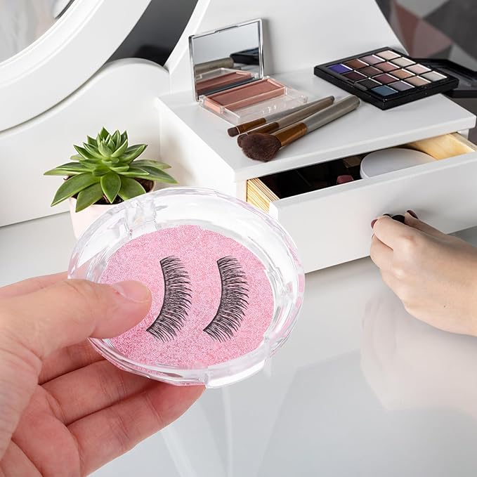 3 Pcs Empty Eyelash Case Holder Container Storage Organizer for False Lashes - Crystal Plastic Travel Individual Lashes Holder - Paper