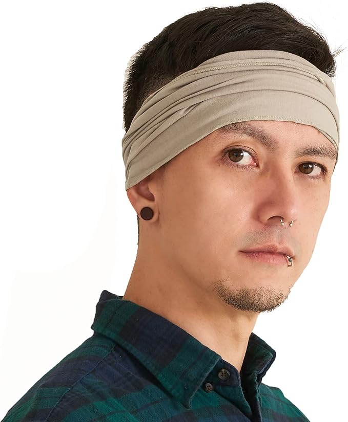 CHARM Headband for Men, Japanese Style Bandana Head Bands for Women and Men, Stretch Hair Band for Sports & Daily Wear by Casualbox
