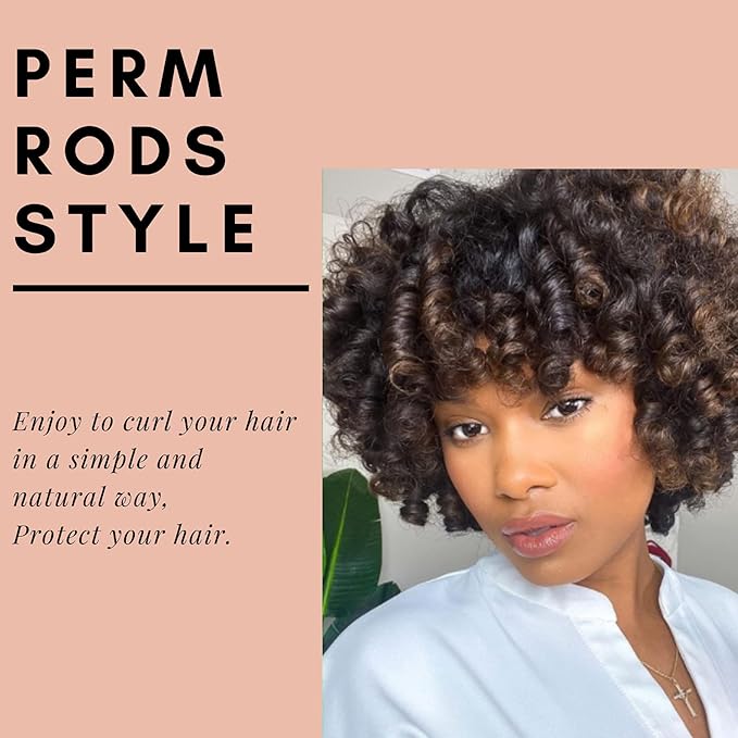 Perm Rods Large Hair Rollers for Natural Long Short Hair Styling Tool Hair Curlers Beige Color