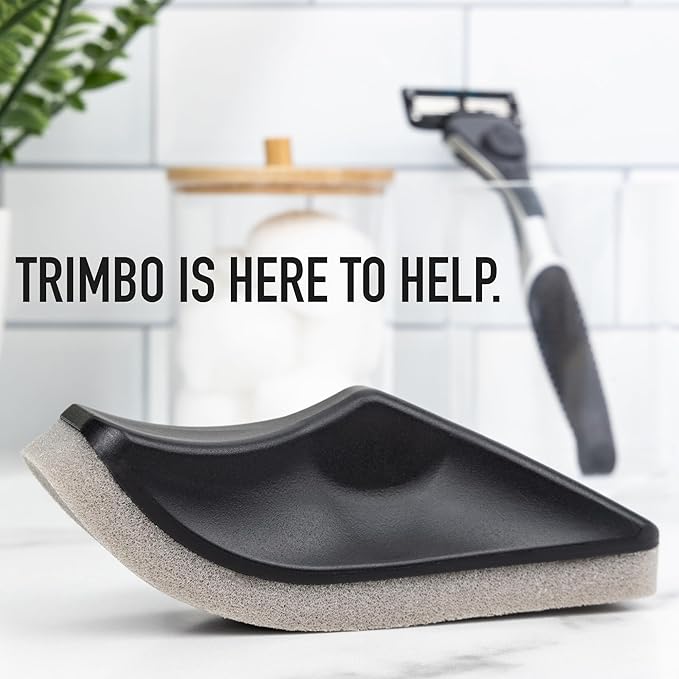 Trimbo - Perfect Stocking Stuffer for Men, Beard Hair Catcher Sponge for Sink, Beard Bar for Cleaning Bathroom Sink, Egonomic Curved Beard Hair Remover, Clean Men's Hair Trimmings After Shave