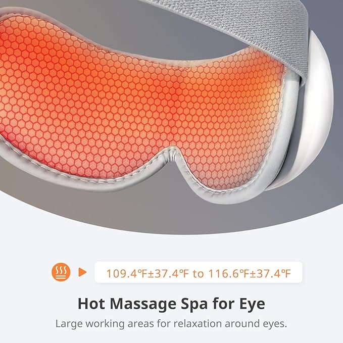 Mynt 5 Mode Eye Massager with Heat and Cooling, Heated Eye Massager with Bluetooth Capability, Folding Eye Mask Massager with Heat and Cool, Eye Massage with Voice Announcement, Gifts for Valentine
