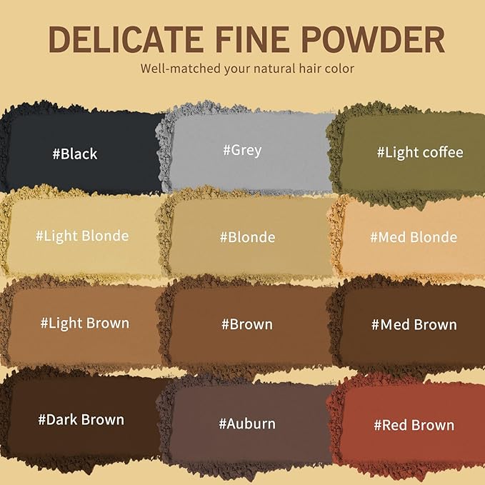 gowwim Hairline Powder(Dark Brown) Hair Root Dye, Instantly Hair Color Shadow Cover Gray Hair Root, Hair Touch-Up, Thin Hair Powder 4 g