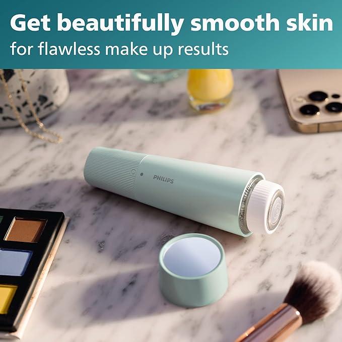 Philips Beauty Series 5000 Electric Shaver and Personal Groomer for Women, Cordless & Compact, Hypoallergenic Head, Gentle & Quick Hair Removal Easy Touch Ups, Mint Green, BRR474/00
