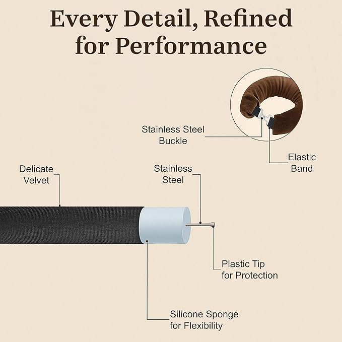 Overnight Blowout Rods | Heatless Curls for Long or Short Hair Rollers Blow Out Curling Rod No Heat Flexi Foam Tubes Silk Satin Velvet Soft Curlers to Sleep In Tools Set by VISOFO (Black, 3 Set)