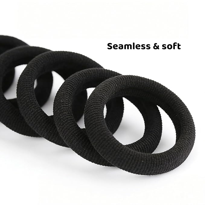 500 Psc Baby Hair Ties,Soft Cotton Toddler Hair Ties,Small Seamless Hair Bands for Girls and Kids,Black Hair Elastics Ponytail Holders