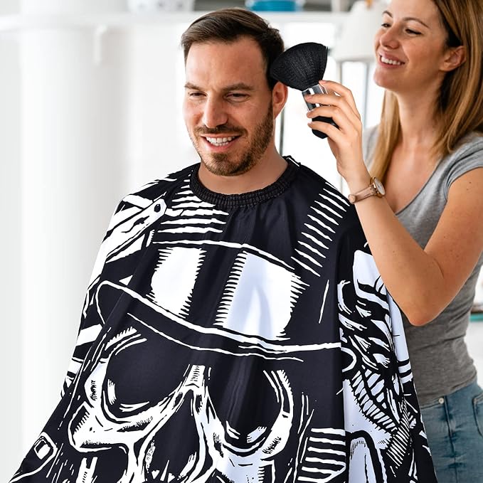 Professional Waterproof Leopard Hair Cutting Cape with Snaps, Polyester Salon Cape with Adjustable Neckline for Professional Stylists and Home Use