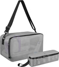 Beautyflier Pet Grooming Supplies Organizer, Protective Tote Bag Case for Pet Grooming Kit & Vacuum Suction Dogs Cats Hair, Travel Pouch Bag for Pet Dog Grooming Vacuum Kit, Bag Only (Gray)
