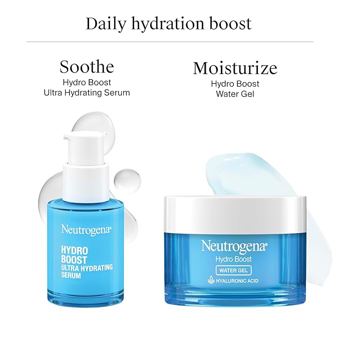 Neutrogena Hydro Boost Ultra Hydrating Serum with Hyaluronic Acid, Fragrance-Free Face Serum for Weightless Hydration and Softer, Glowing Skin, Non-Comedogenic, 1 fl. oz