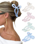 Molans 5Inch Large Hair Claw Clips 4 PCS for Women - Acrylic Hair Accessories for Thick Hair and Long Hair, Big Strong Durable Hair Applique, Oversized Non-slip Rectangle Butterfly Jaw Hair Clips
