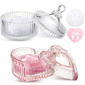 Tioncy 4 Pcs Large Body Powder Puff and Container Extra Large Body Powder Puff Dish Soft Washable Reusable Fluffy Makeup Sponge Wet Dry (Simple,Pink and Clear)
