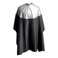 Professional Salon Cape Polyester Haircut Apron Shampoo & Chemical Resistant Haircut Cape,54”x62”,Silver & Black,C007011C-S