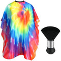 FEBSNOW Barber Cape Waterproof Professional Hair Cutting Cape Neck Duster Brush for Haircut Tie-dye Salon Beard Hairdressing Kits 46.8 × 56 Inches