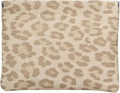 Leopard Leather Small Makeup Pouch for Women,Cosmetic Accessories,Waterproof and Portable Cosmetic Bag,Self-closing, No Zipper, Aesthetic Storage Pouch,Lipstick for Purse,Oyster Grey Brown