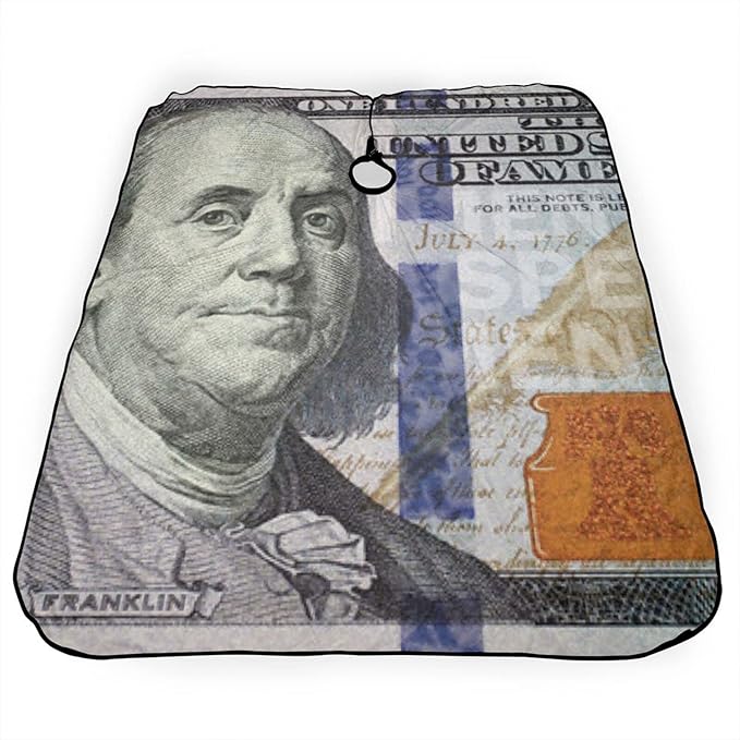100 Dollar Bill Haircut Apron Professional Salon Cape Polyester Baber Cape With Adjustable Buckle for Adult