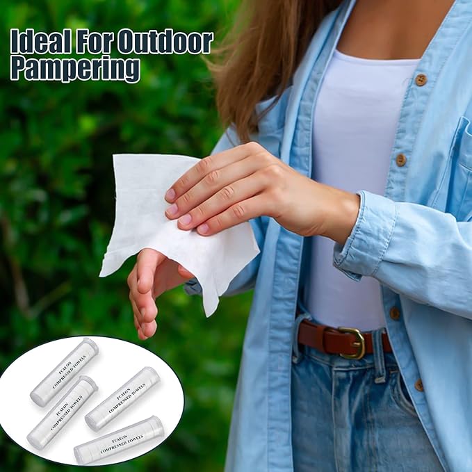 Compressed Towel Tablets 500 Pcs Disposable Face Towel With 4 Dispenser Bottles Cloths Camping Hiking Outdoor Gear Family Travel Gym Workout Fitness Emergency Use Portable Washcloths(Blue)