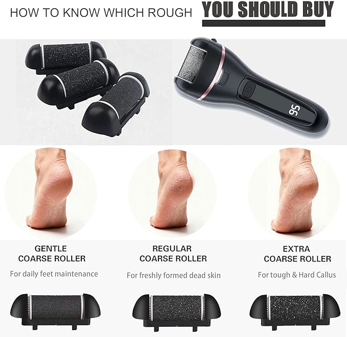 12 Pack Same Coarse Replacement Roller Head for Electric Foot Filer Callus Remover for Feet Pedicure Tools Pedicure Kit Refill Rollers for Cracked Heels and Dead Skin (12pcs Regular Coarse)
