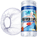 LEOBRO Large Disposable Shower Cap, 100PCS Shower Cap, Plastic Shower Caps for Women Disposable, Clear Thick Plastic Caps for Hair Treatment, Large Size 20.5 INCH