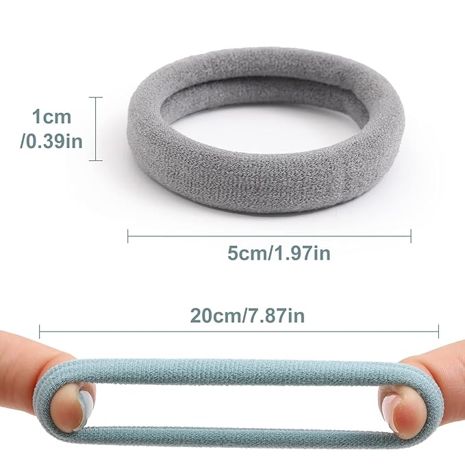 100 Pcs Thick Seamless Hair Ties, Ponytail Holders Hair Accessories for Women Girls No Damage for Thick Hair(Cool Colors)