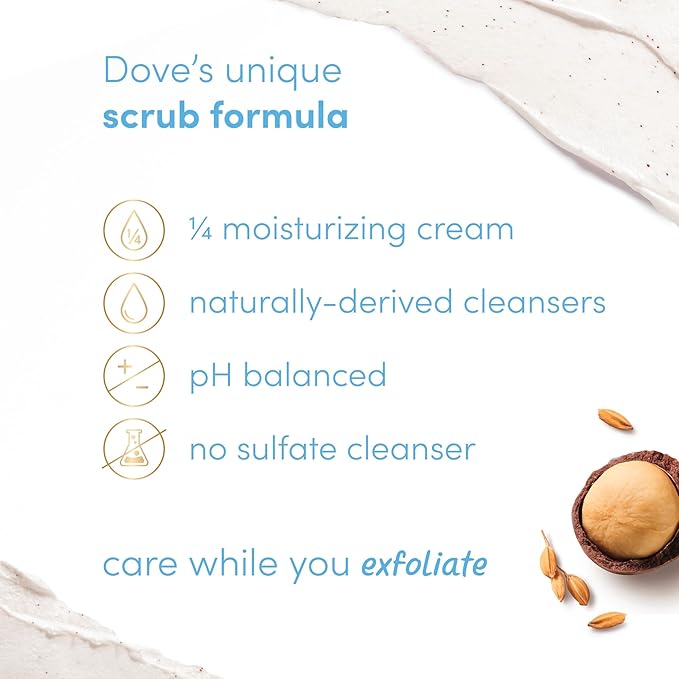 Dove Limited Edition Holiday Treats Exfoliating Mini Body Scrub 4 Pack for Deep Nourishment 3.5oz each