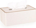 Sumnacon Rectangular Linen Tissue Box Cover - Stylish Tissue Box Holder with Magnetic Bottom, Decorative Tissue Box for Bathroom Toilet Vanity Night Stand Table Countertop Office, Beige Linen Texture