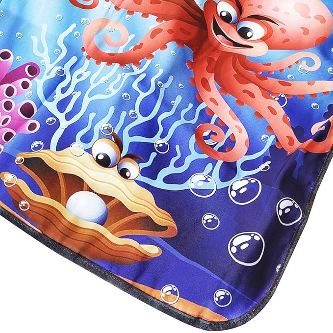 DOKKIA KIDS Barber Cape Haircut Hair Cutting Children Toddler Boys Girls Hairdressing Salon Styling Cloth Apron Cover Gown (CARTOON SEA WORLD/40×50")