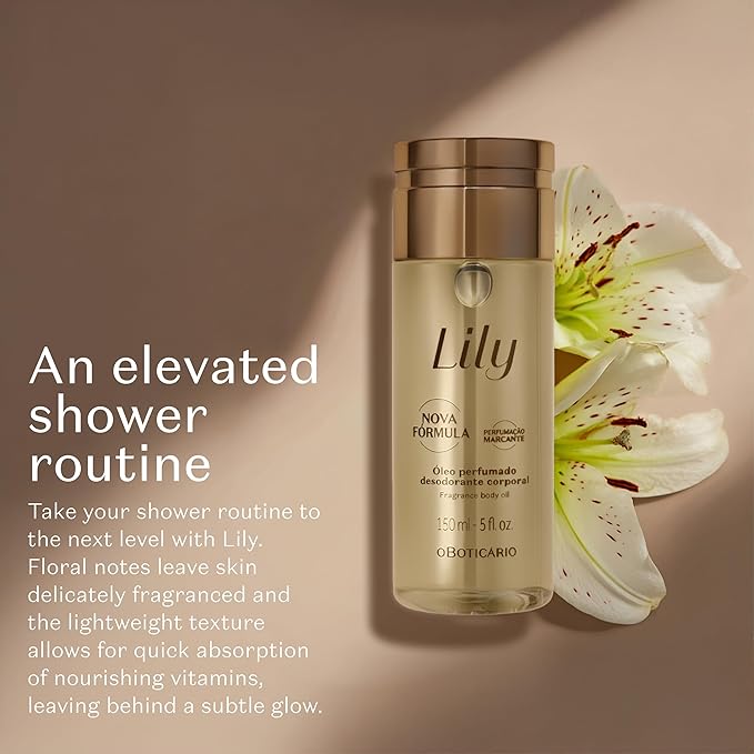 Lily Scented Body Oil, Lightweight and Fast Absorbing Moisturizing Body Oil, 5 Ounce