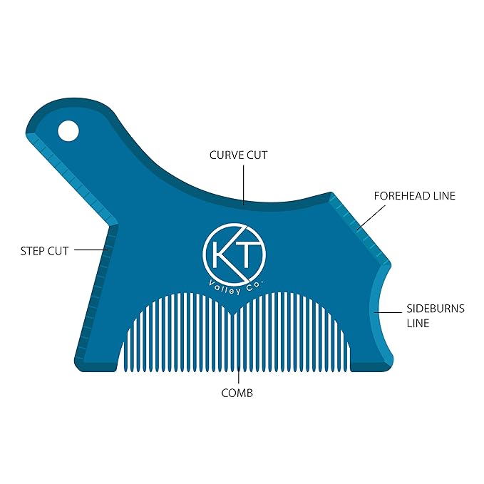Men’s Beard Shaping Tool Transparent Design for Men's Jaw Cheek Neck Line Symmetric Curve, Professional Beard Guide Styling Comb Works w/All Types of Razors and Beard Trimmers