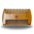 GENTS 2-Sided Wooden Beard & Mustache Comb with Fine & Coarse Teeth for Use with Balms, Wax and Oils - Pocket Sized